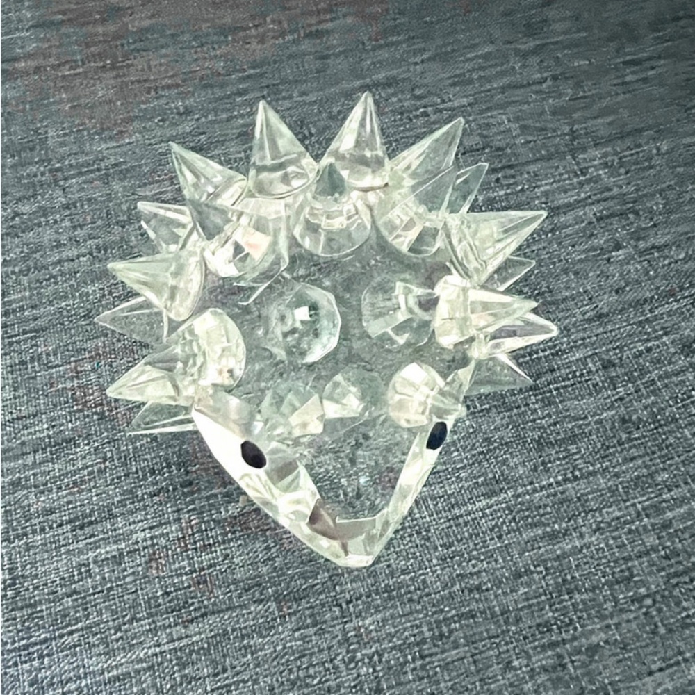 Clear Glass Porcupine Accent Figurine - Decorative Home Accent